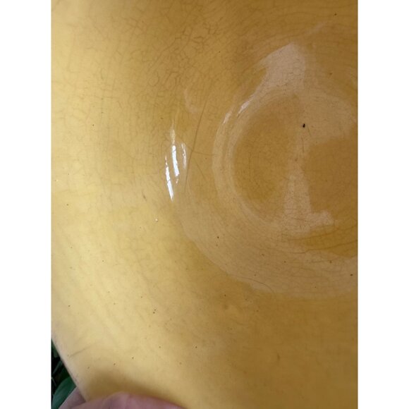 Vintage 30's McCoy Yellow Ribbed Mixing Bowl 7" Farmhouse Primitive - Picture 6 of 11